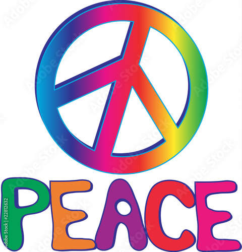 PEACE sign and text