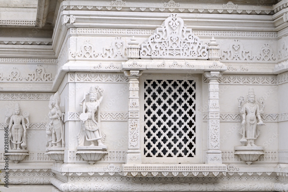 Obraz premium details of sculpture in marble of hindu temple