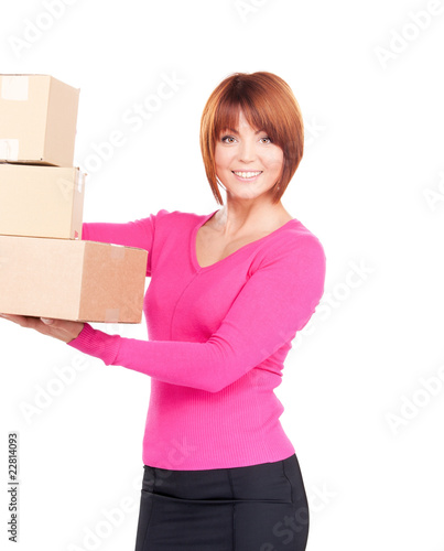businesswoman with parcels