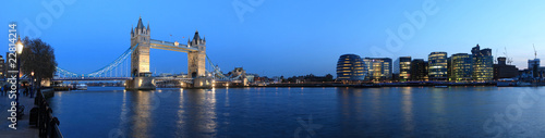 Tower Bridge and the Thames panoramic view about London at night #22814214