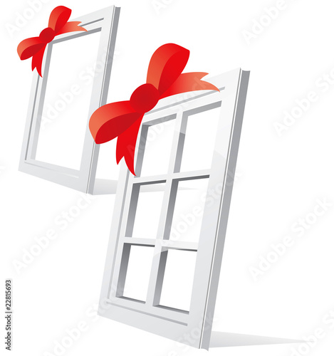 Perspective plastic window illustration