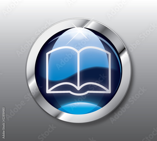 Blue book button vector