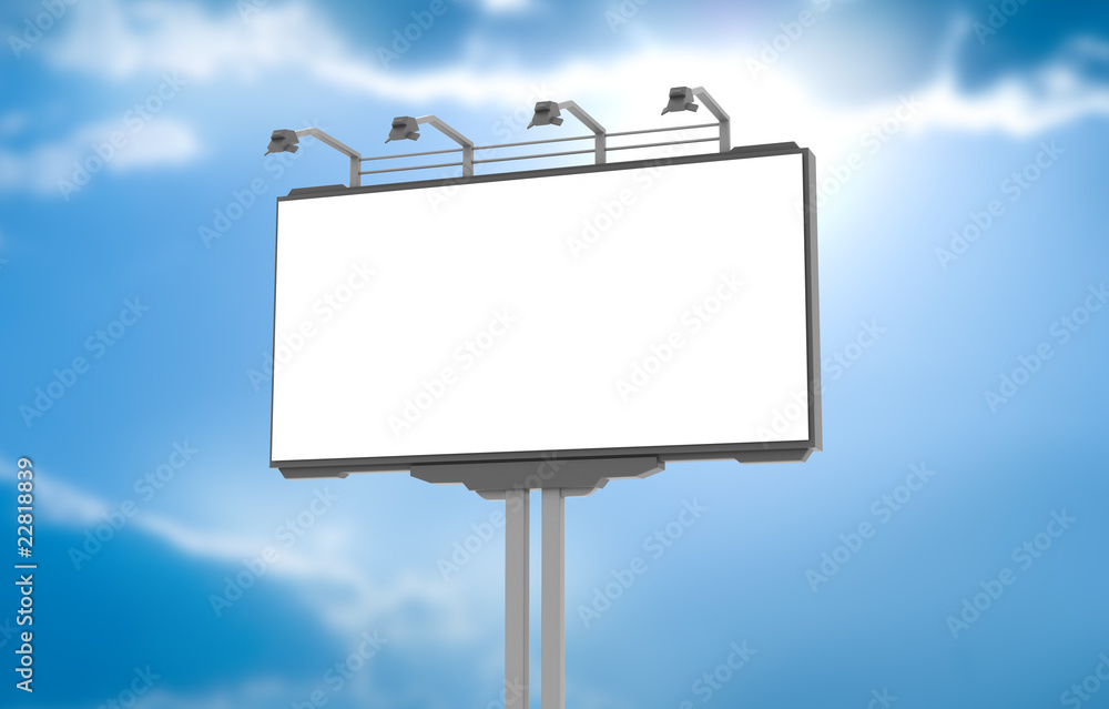 Empty advertisement hoarding at sky background Empty advertisement hoarding at sky background