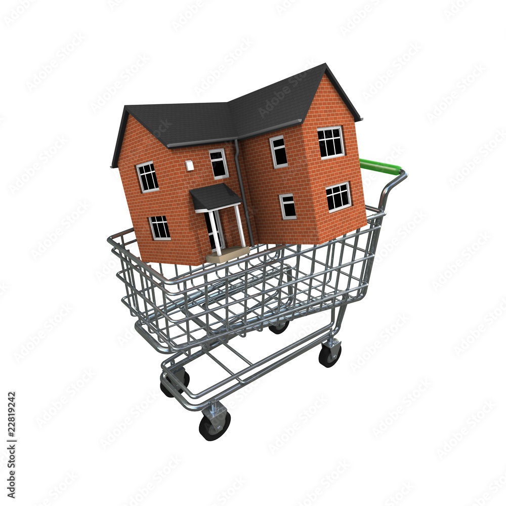 3d House in a trolley 3d House in a trolley