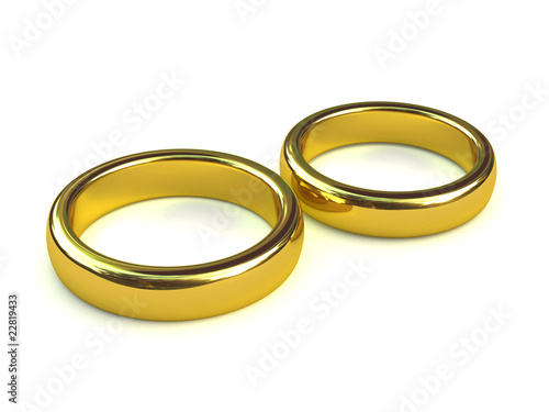 3d Two gold rings