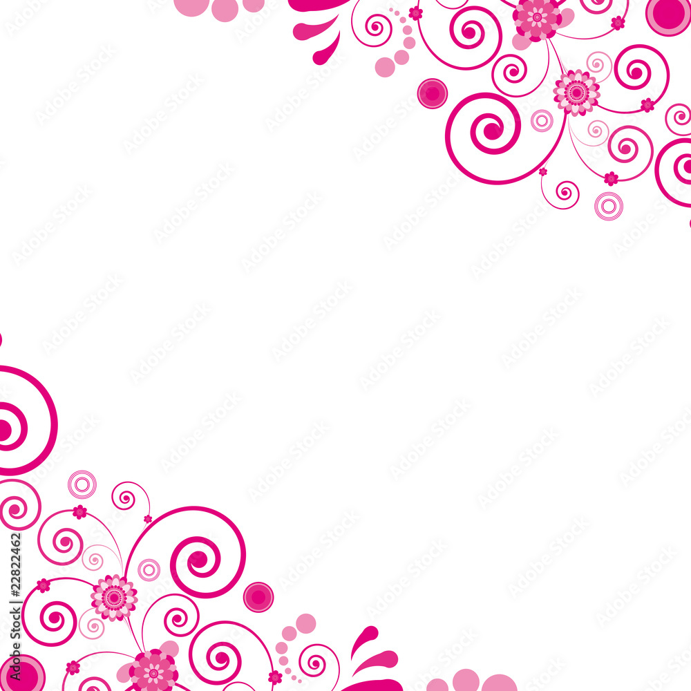 Vector. Pink flower. Floral background.