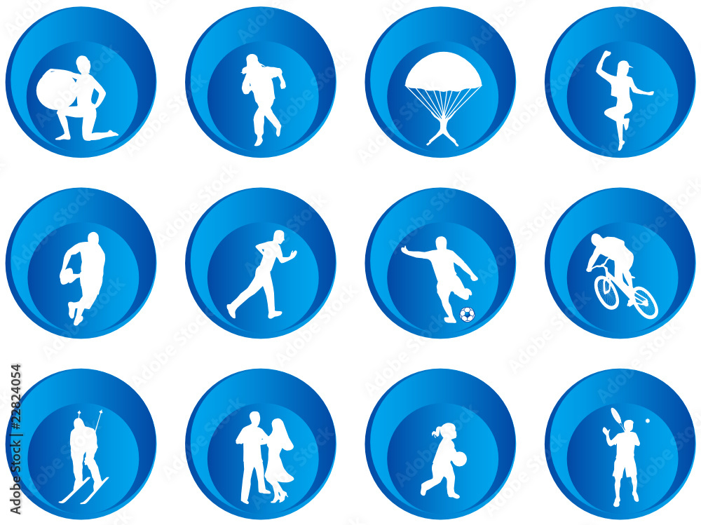 Illustration of sport buttons Illustration of sport buttons