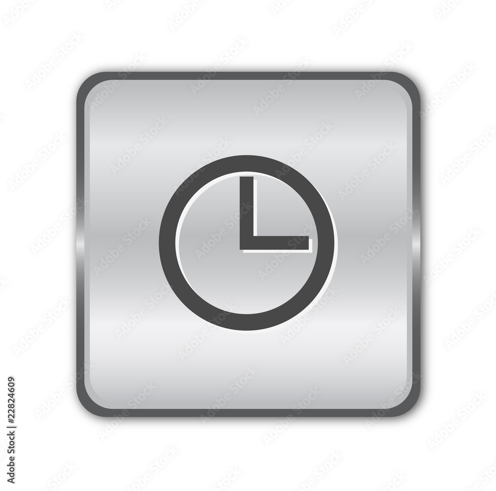 Chrome clock button vector Chrome clock button vector