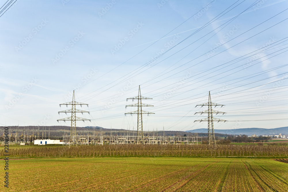 electrical tower with sky