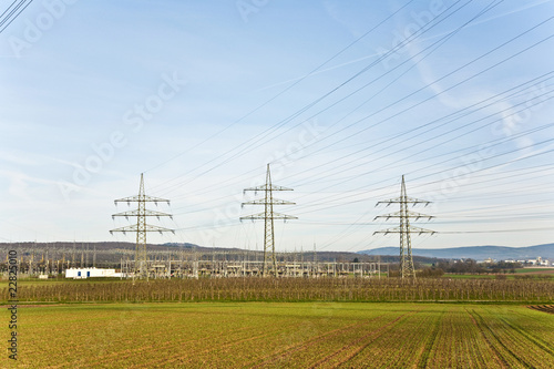 electrical tower with sky