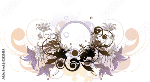 Abstract floral banner in pastel colours