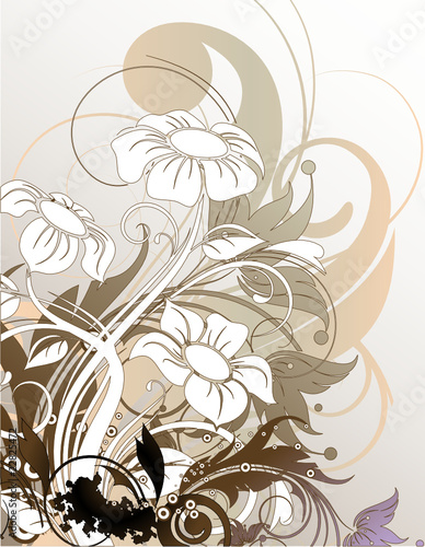 Floral abstract illustration in pastels colours
