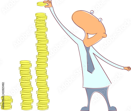 man with coins
