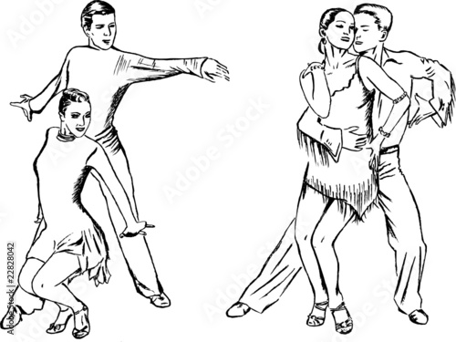 Dance pair - hand drawing illustration