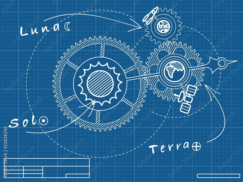 Naklejka premium blueprint of spase mechanic
