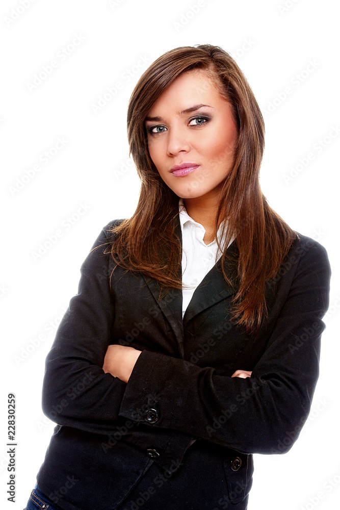 Attractive businesswoman with her arms crossed Attractive businesswoman with her arms crossed