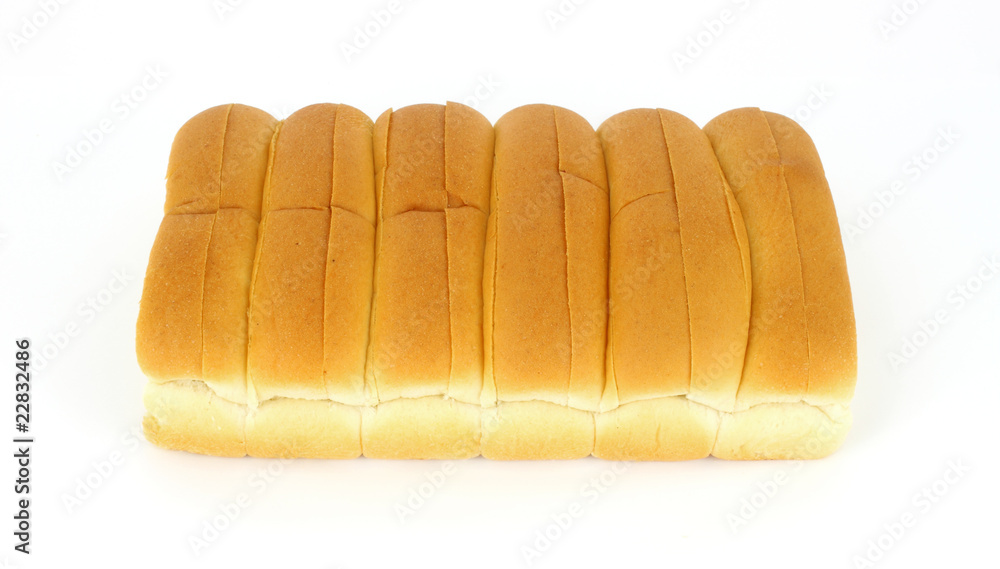 Front view of fresh hot dog buns Front view of fresh hot dog buns