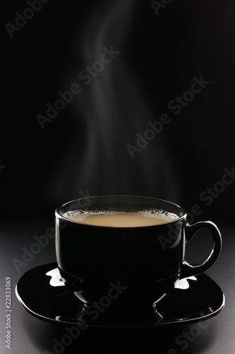 Cappuccino on black