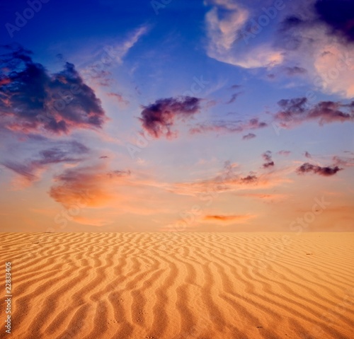sand desert at the dusk