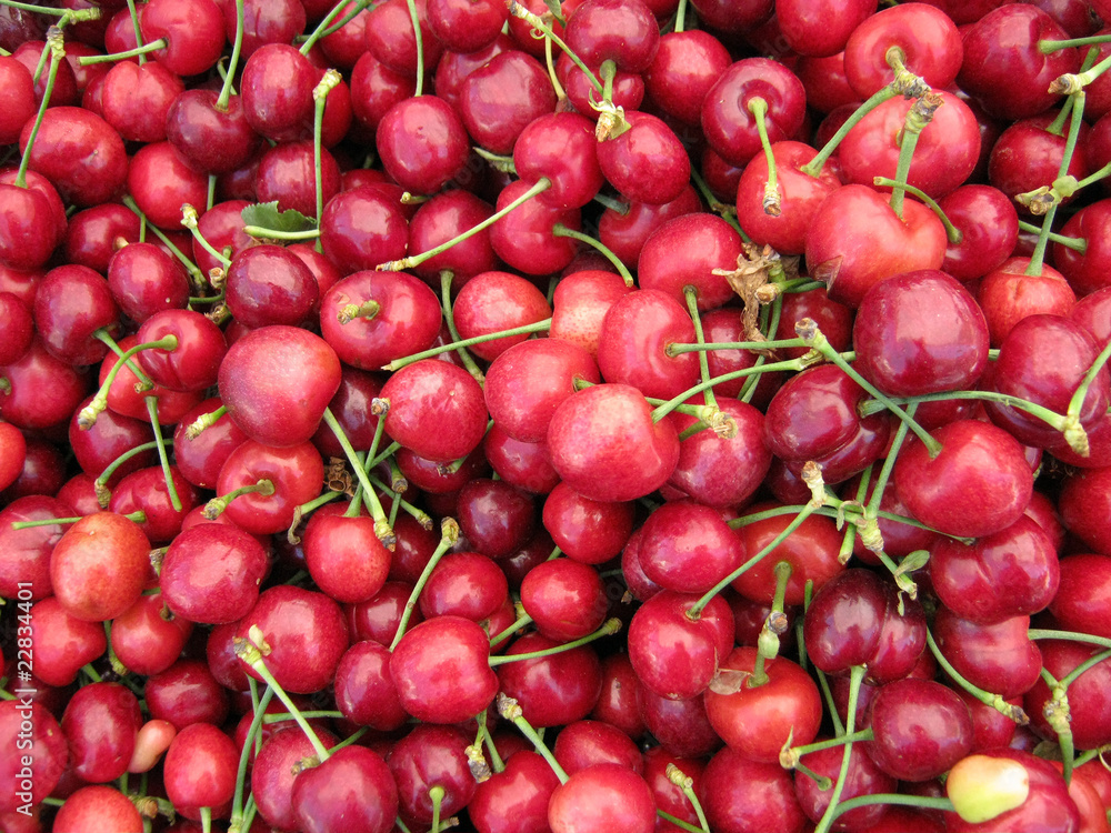 Pile of Organic Cherries