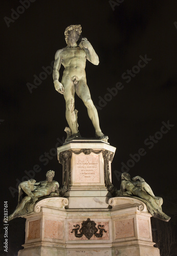 Florence - David statue by Michelangelo - night photo