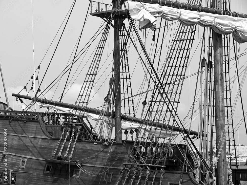 Obraz premium 17th Century Galleon Detail