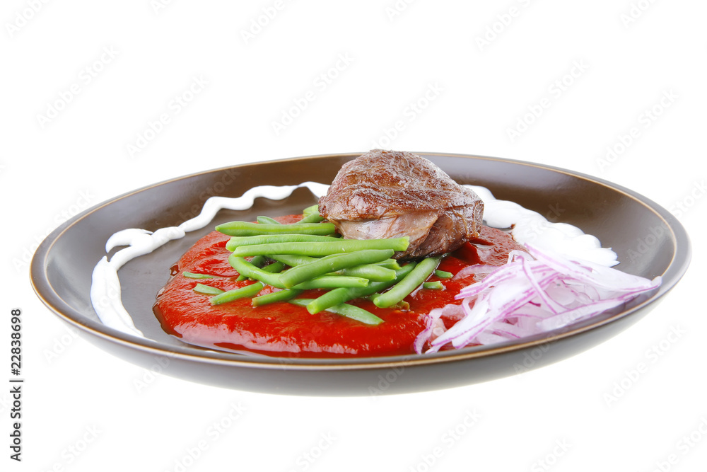 beef meat on red sauce beef meat on red sauce