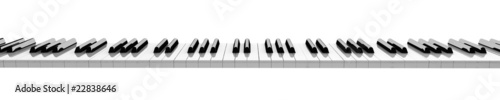 horizontal piano keyboard isolated on white background