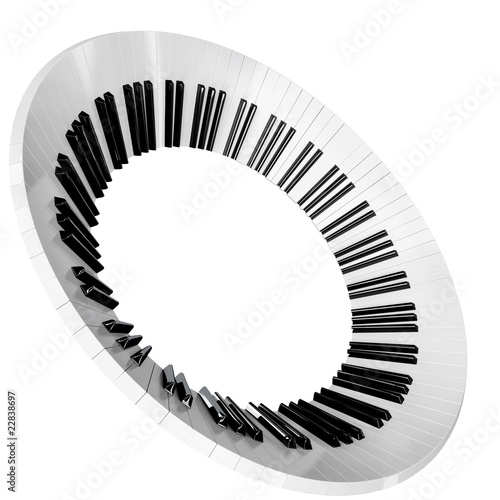 a piano keys wheel  isolated on white