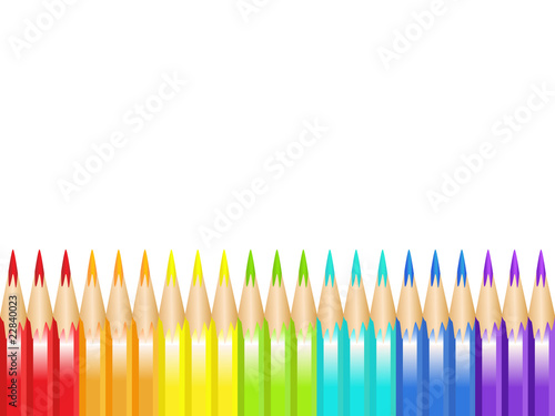 Color pencils, colors of a rainbow