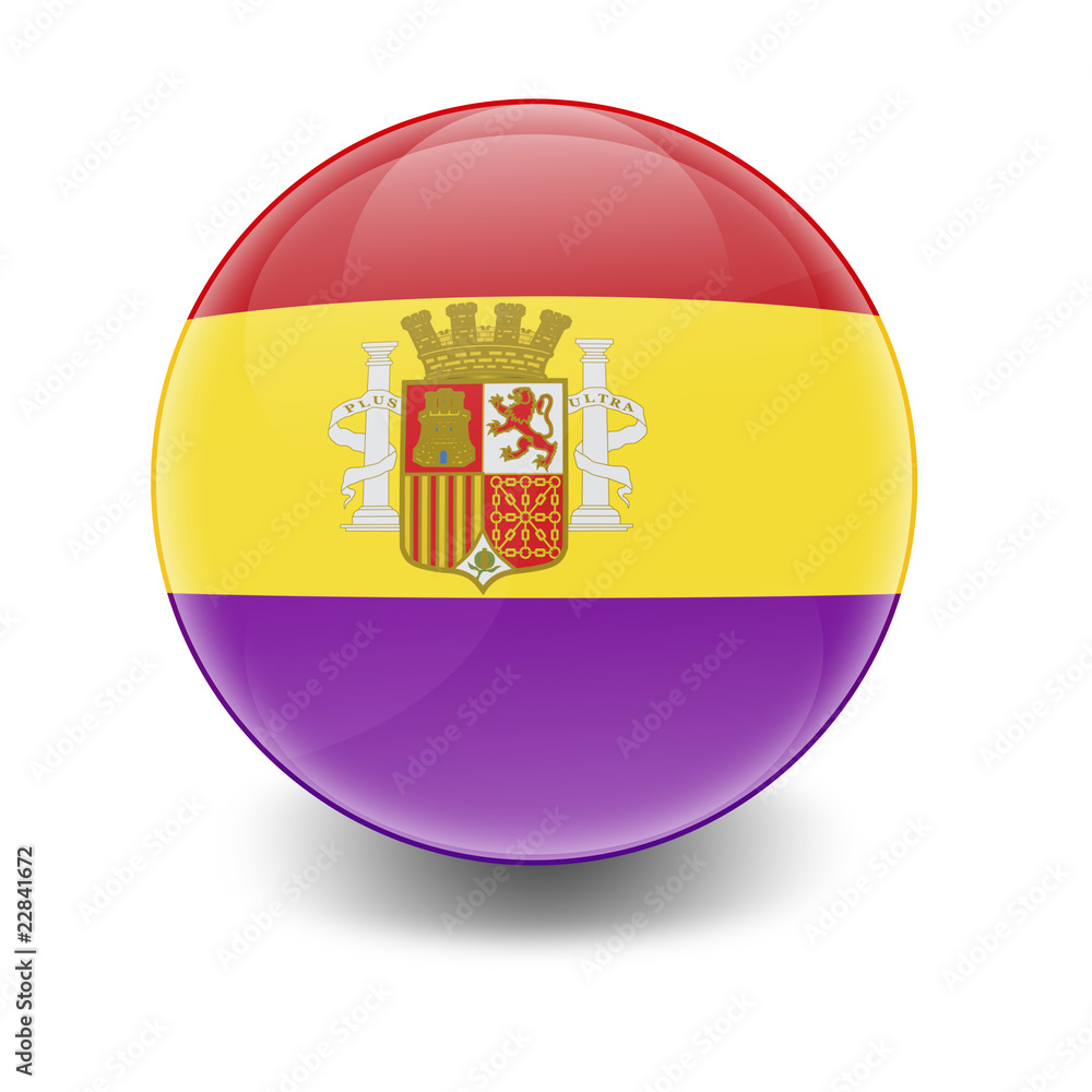 Esfera brillante con bandera republica española Stock Illustration | Adobe  Stock