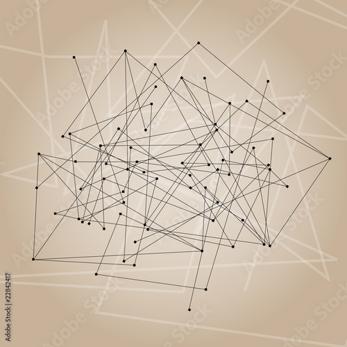 Abstract Vector Strings On Beige