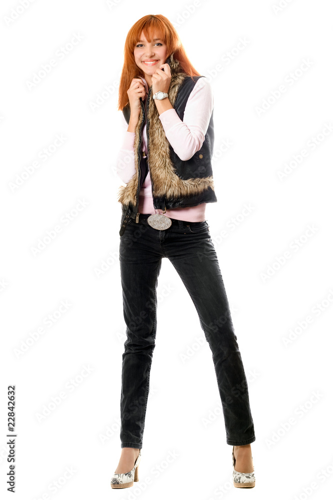Smiling red-haired young woman Smiling red-haired young woman
