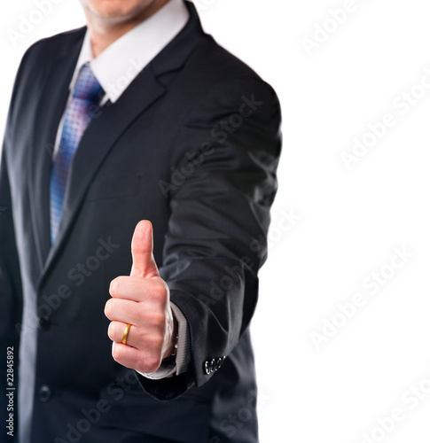 Businessman with thumb up