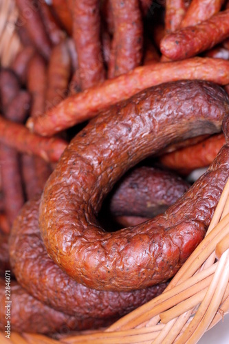 Traditional rural polish sausage photo