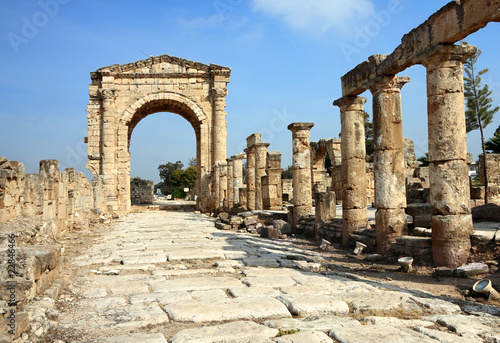 Roman Triumphal Arch and Road, Tyre- Lebanon photo