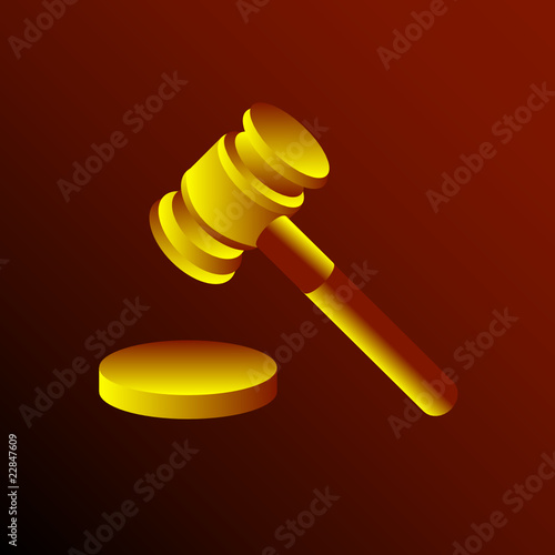 wooden judge's gavel vector illustration