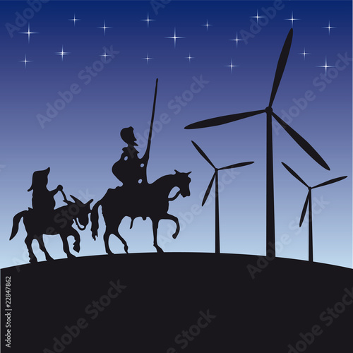 Don Quijote vector illustration cartoon silhouette photo