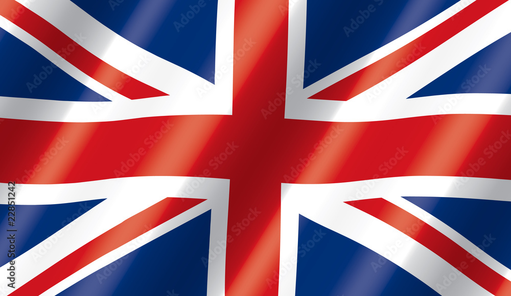 British Flag Flowing - obrazy, fototapety, plakaty 