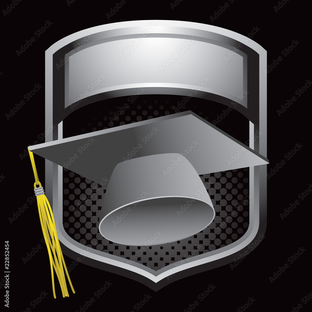 graduation cap silver display Stock Vector | Adobe Stock