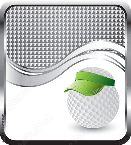 golf ball with visor silver checkered wave