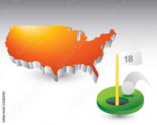 golf hole orange united states icon