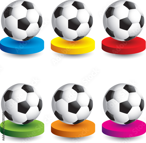 soccer ball colored round discs
