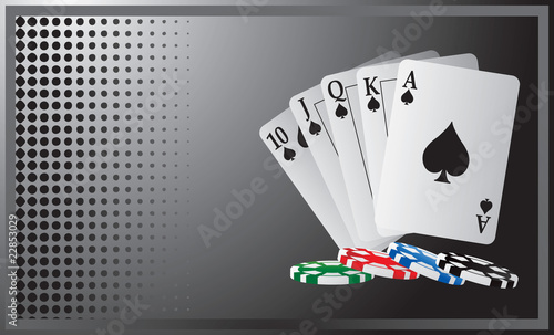 royal flush hand black checkered banner