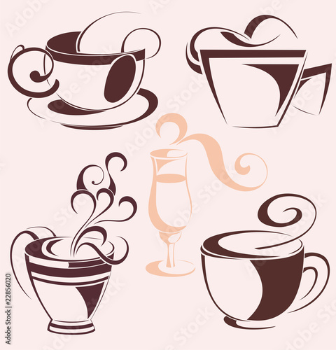 Set of coffee cups design