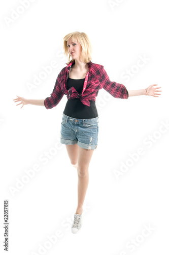 Fashionale teenage girl jumping © Andrey Popov