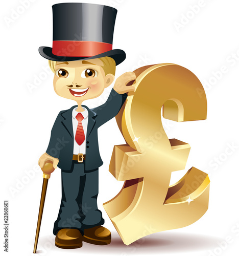 Englishman with a pound symbol