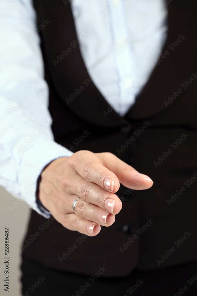 It's a deal. Women gives her Hand for Handshake It's a deal. Women gives her Hand for Handshake