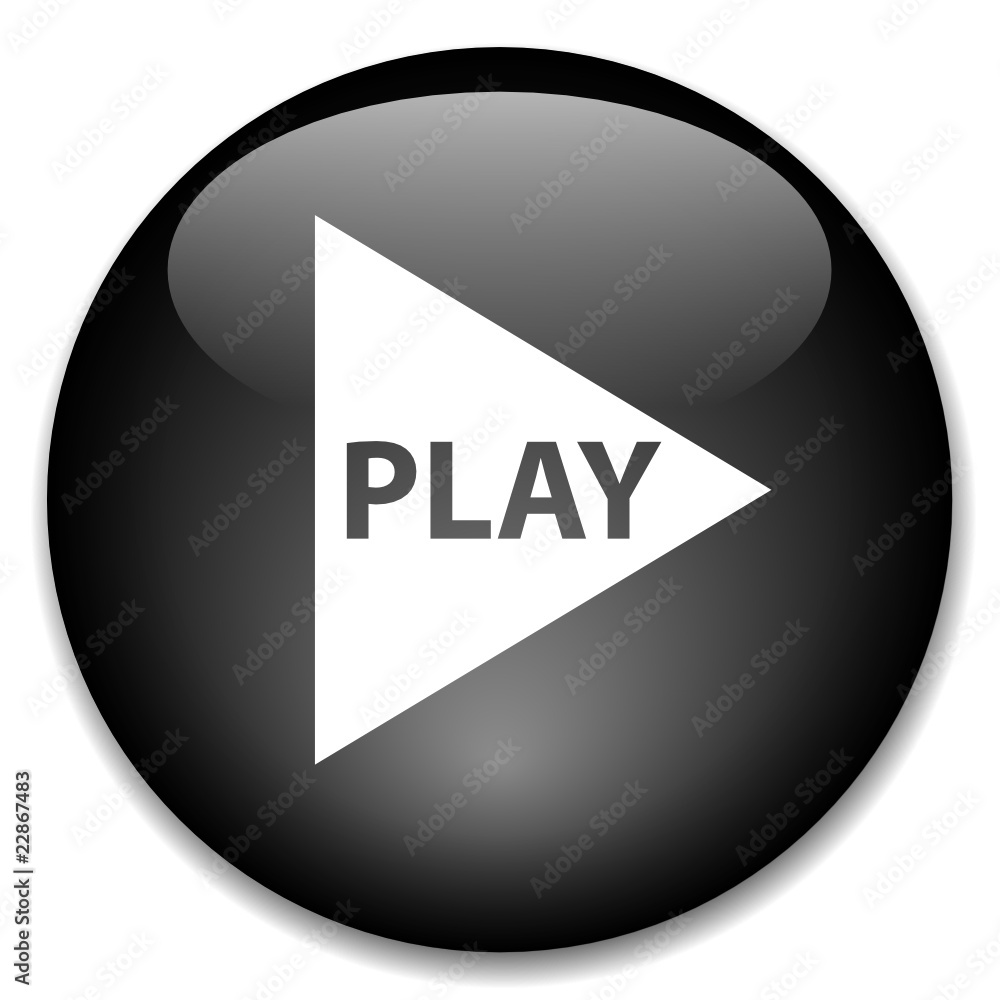 PLAY web button (video online view start on film clip vector) vector de  Stock | Adobe Stock
