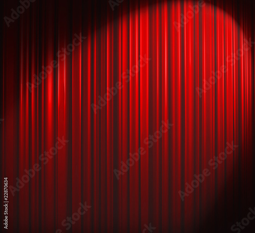 Deep Red Curtain With Spot photo